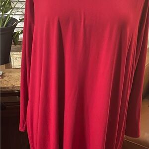Eileen Fisher Red Dolman Sleeve Sweater Dress